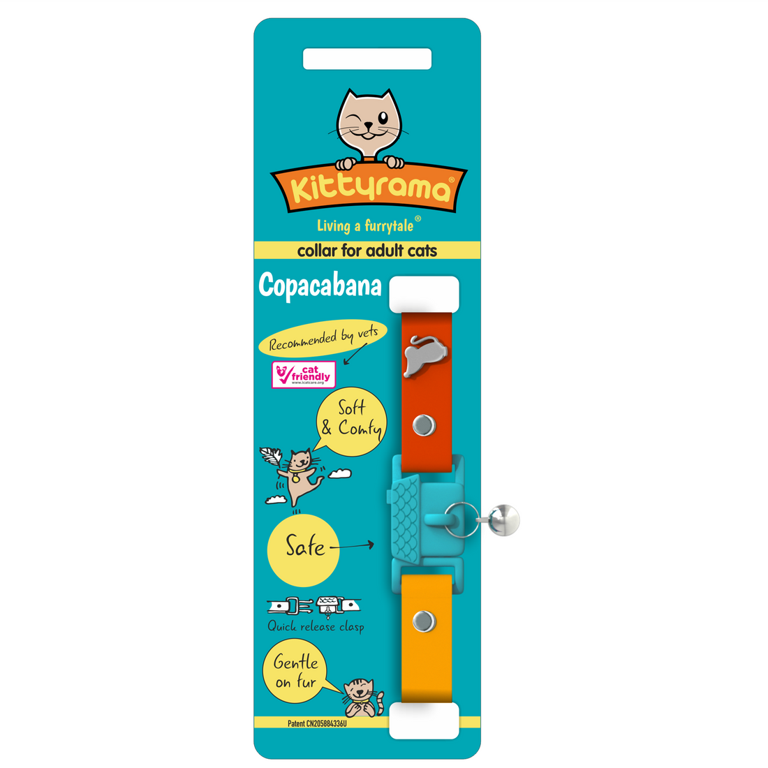 KITTYRAMA COPACABANA CAT COLLAR - Quick Release, Breakaway, Hypoallergenic | Shop Brit | UK Pet Shop | Cat Supplies