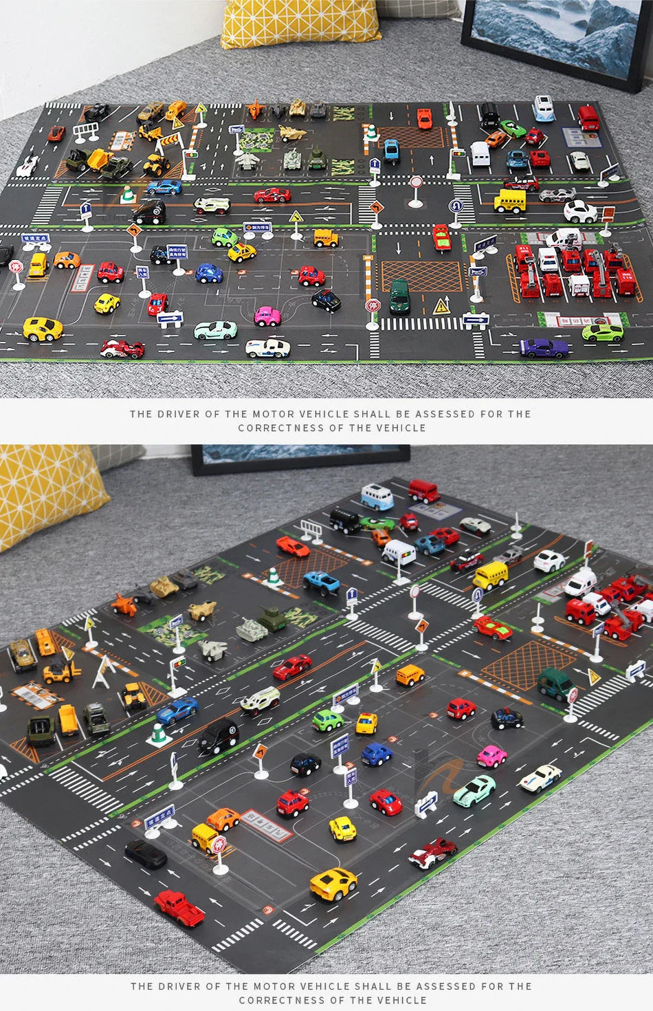 Thin Plastic Traffic Road Carpet for Kids Playmat Children Rug Simulated Parking Map Toy Baby Play Mat Little Boy Girl Mats Toys