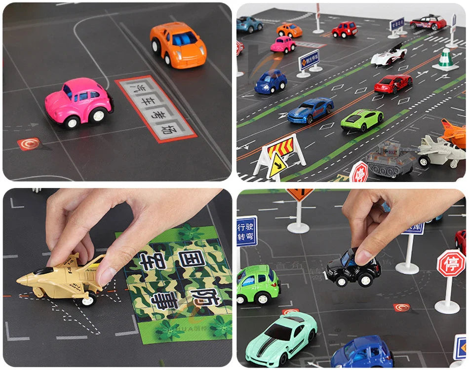 Thin Plastic Traffic Road Carpet for Kids Playmat Children Rug Simulated Parking Map Toy Baby Play Mat Little Boy Girl Mats Toys