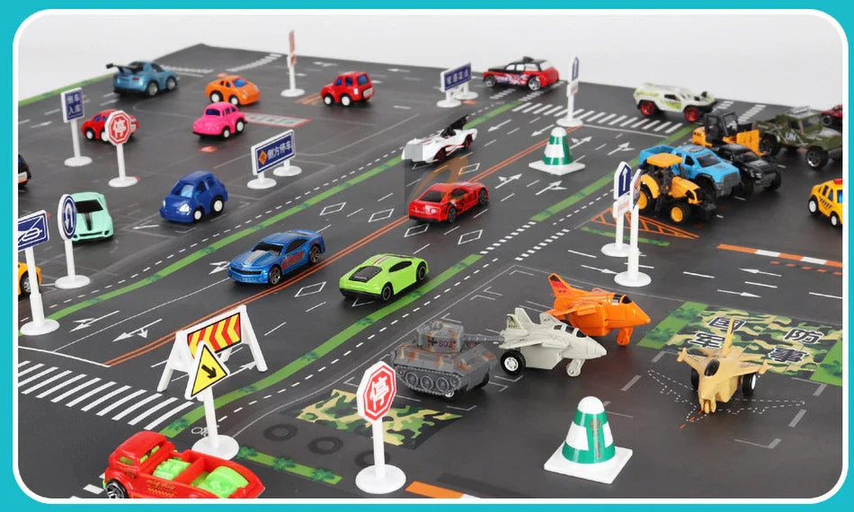 Thin Plastic Traffic Road Carpet for Kids Playmat Children Rug Simulated Parking Map Toy Baby Play Mat Little Boy Girl Mats Toys
