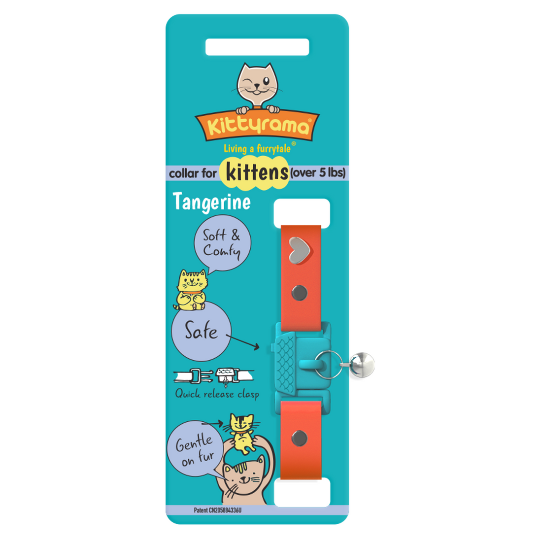 KITTYRAMA KITTEN TANGERINE COLLAR - Soft, Lightweight, Quick Release Breakaway | Shop Brit | UK Pet Shop | Cat Supplies