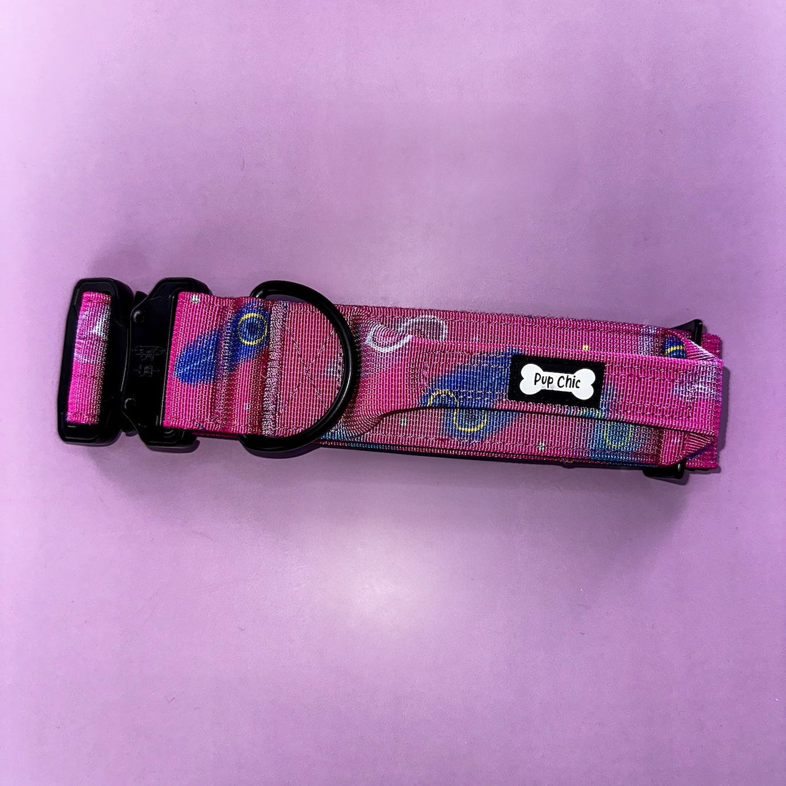 Peacock Power Tactical Dog Collar with Handle | Shop Brit | UK Pet Shop | Pet Collars & Harnesses