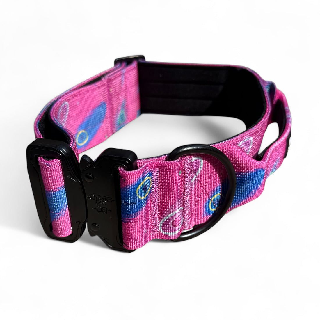 Peacock Power Tactical Dog Collar with Handle | Shop Brit | UK Pet Shop | Pet Collars & Harnesses