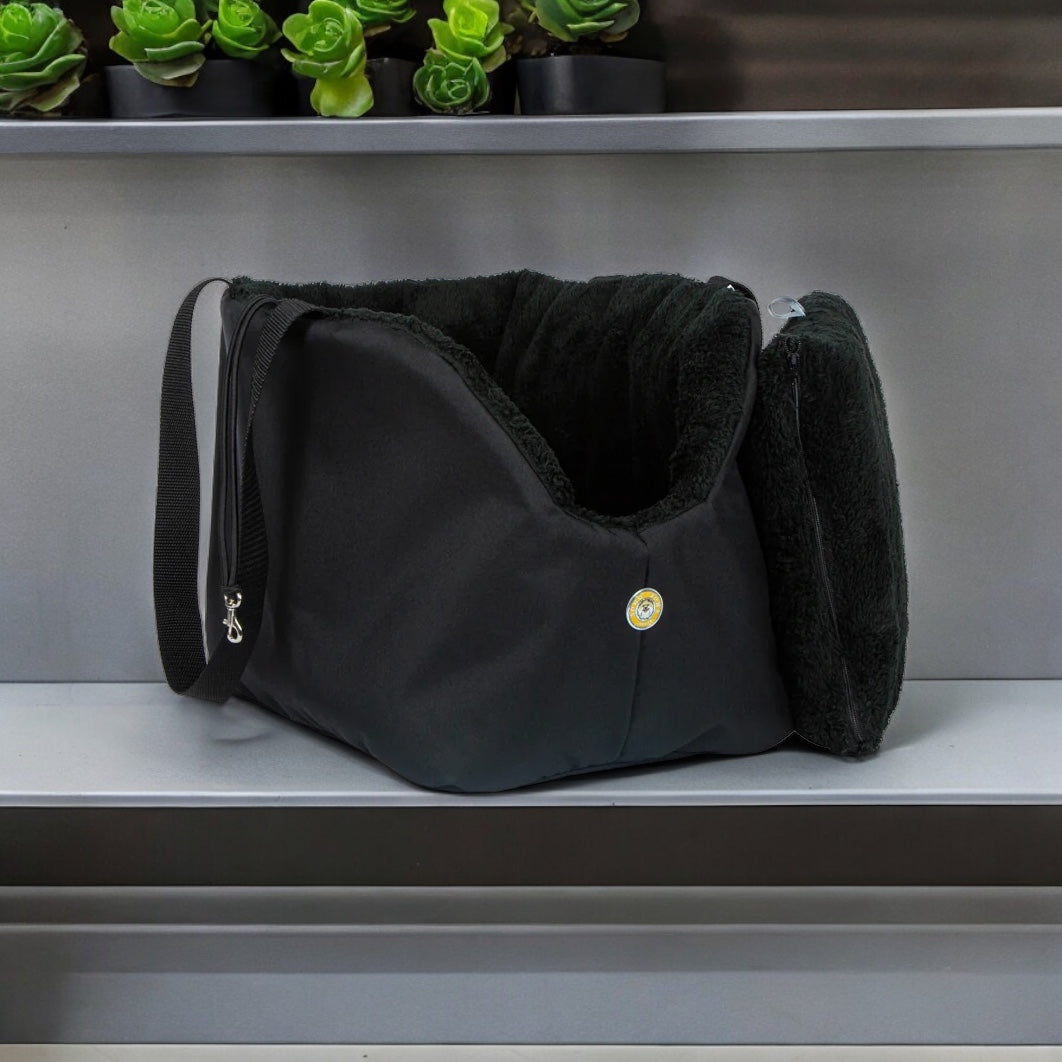 Soho Poms Black Luxury Rainy Bear Dog Carrier | Shop Brit | UK Pet Shop | Dog Carriers