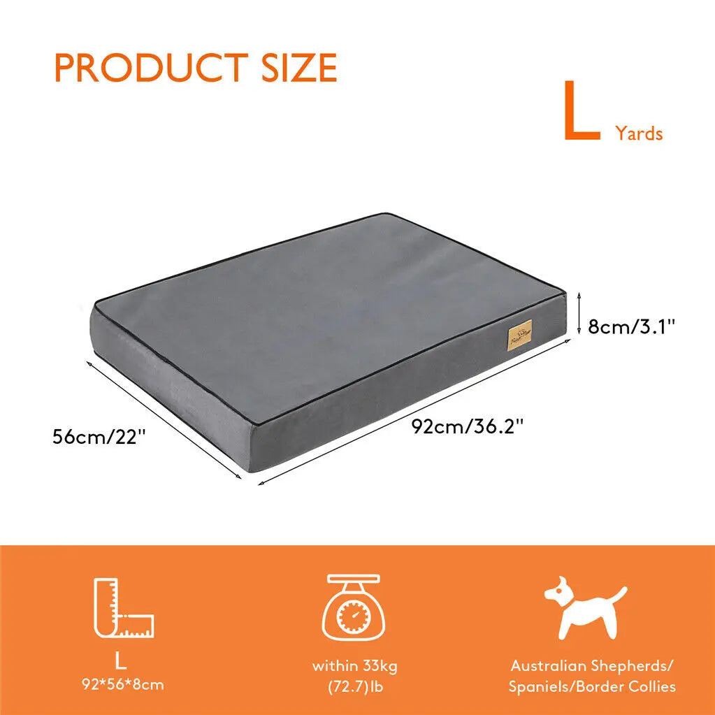 M L XL 2XL Dog Bed Jumbo Pet Orthopedic Bed Memory Foam Base Crate Mattess Cushion with Washable Cover Waterproof