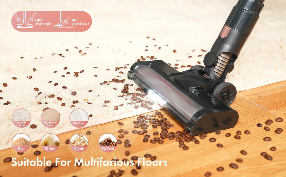 Homeika Cordless Vacuum Cleaner,28KPA 55mins Powerful Suction 8-in-1 LED Display,One-Click Dust Emptying for Pet Hair/Allergies