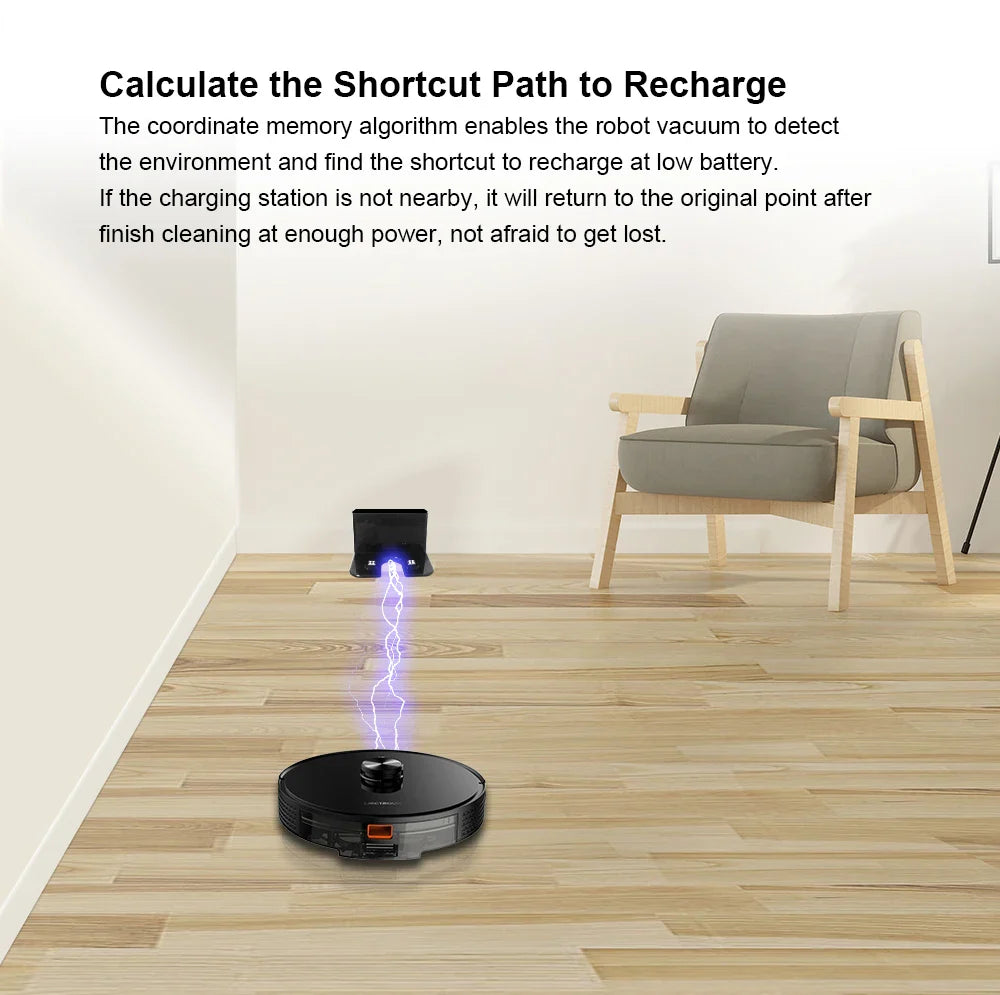 Liectroux / LILIN X6 LDS Robot Vacuum Cleaner,Laser Lidar Navigation,Wet Dry Mopping,6500Pa Suction,Multi-Floor Map,Carpet Boost