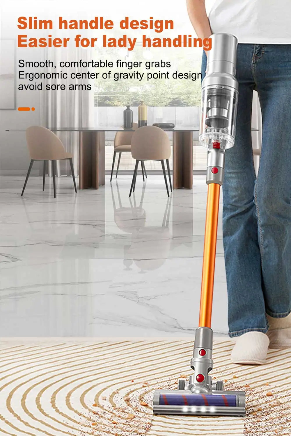 Cordless Handheld Vacuum Cleaner,27000PA,Touch Screen,Smart Dust Sensor,Auto Speed Control for Home Bed Carpet Clean