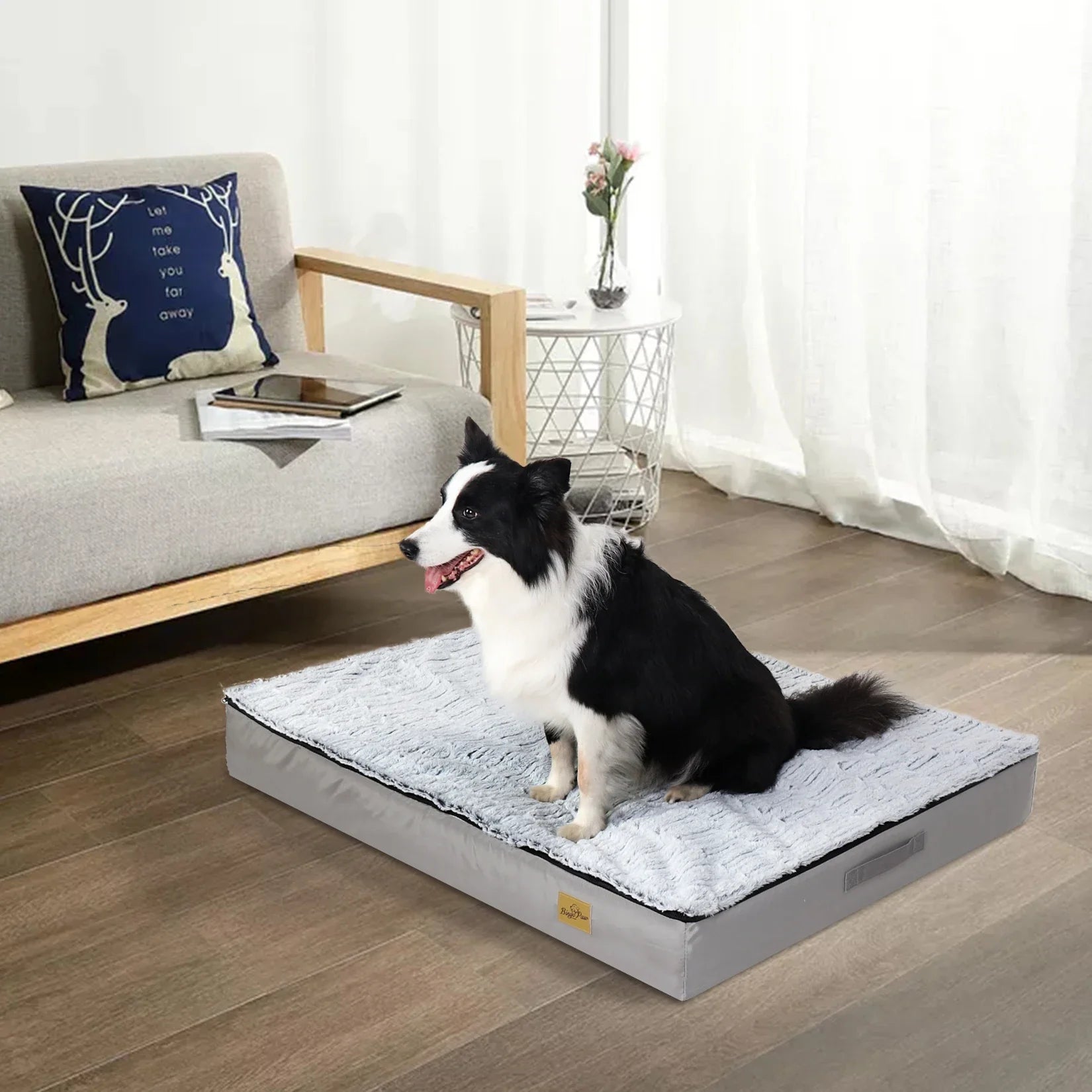 L-3XL Dog Bed Orthopedic Pet Calming Bed Soft Sponge Foam Base Dog Crate Kennels Mat with Removable Cover