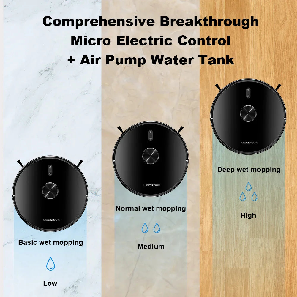 Liectroux / LILIN X6 LDS Robot Vacuum Cleaner,Laser Lidar Navigation,Wet Dry Mopping,6500Pa Suction,Multi-Floor Map,Carpet Boost
