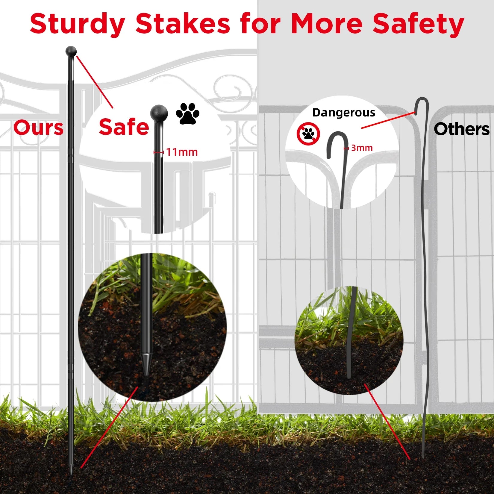 Heavy Duty Metal Dog Playpen, Foldable, 8 Panels, Pet, Animal, Kennel Pen, Fence with Gate for Indoor and Outdoor