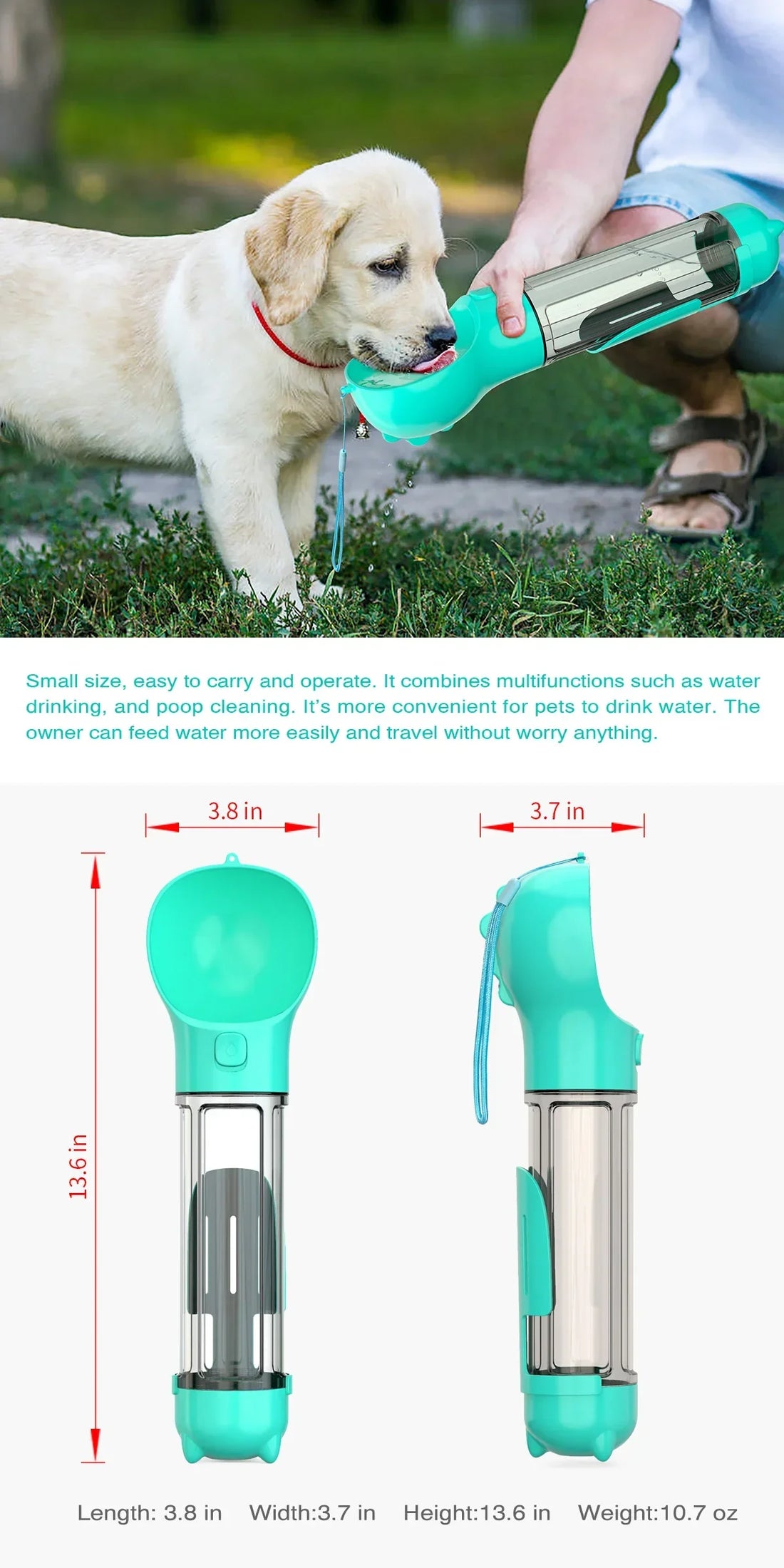 Portable Pet Dog Water Bottle For Small Large Dogs Travel Puppy Cat Drinking Bowl Outdoor Pet Water Dispenser Feeder wiht shovel