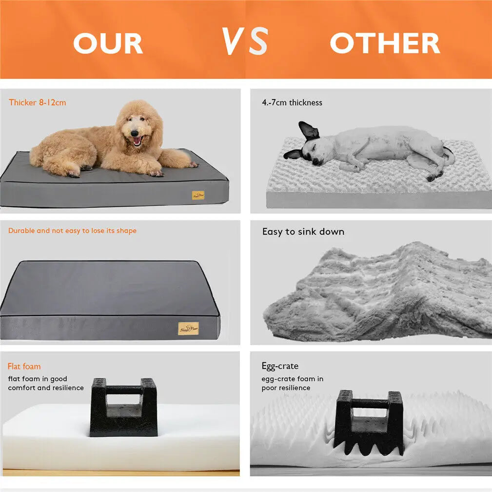 M L XL 2XL Dog Bed Jumbo Pet Orthopedic Bed Memory Foam Base Crate Mattess Cushion with Washable Cover Waterproof
