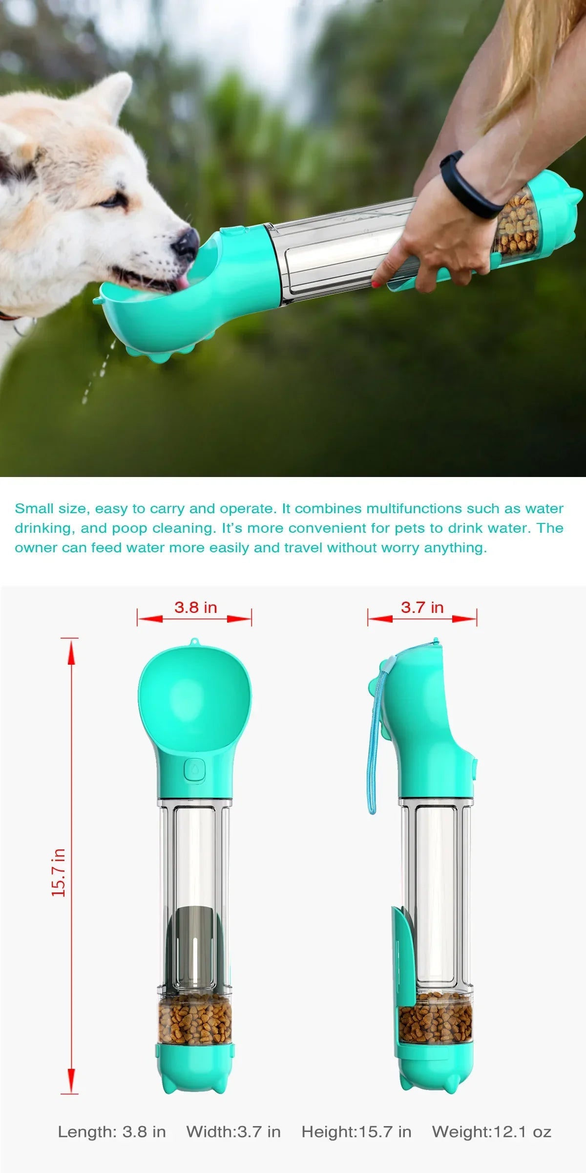 Portable Pet Dog Water Bottle For Small Large Dogs Travel Puppy Cat Drinking Bowl Outdoor Pet Water Dispenser Feeder wiht shovel