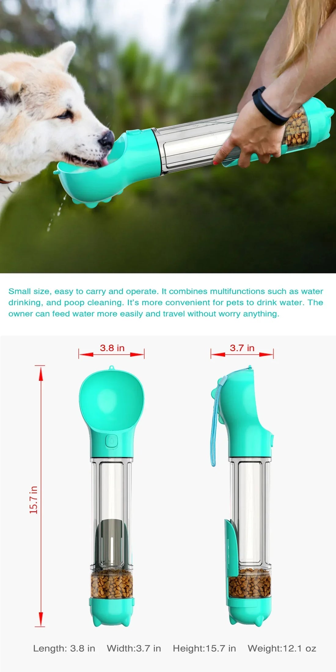 Portable Pet Dog Water Bottle For Small Large Dogs Travel Puppy Cat Drinking Bowl Outdoor Pet Water Dispenser Feeder wiht shovel