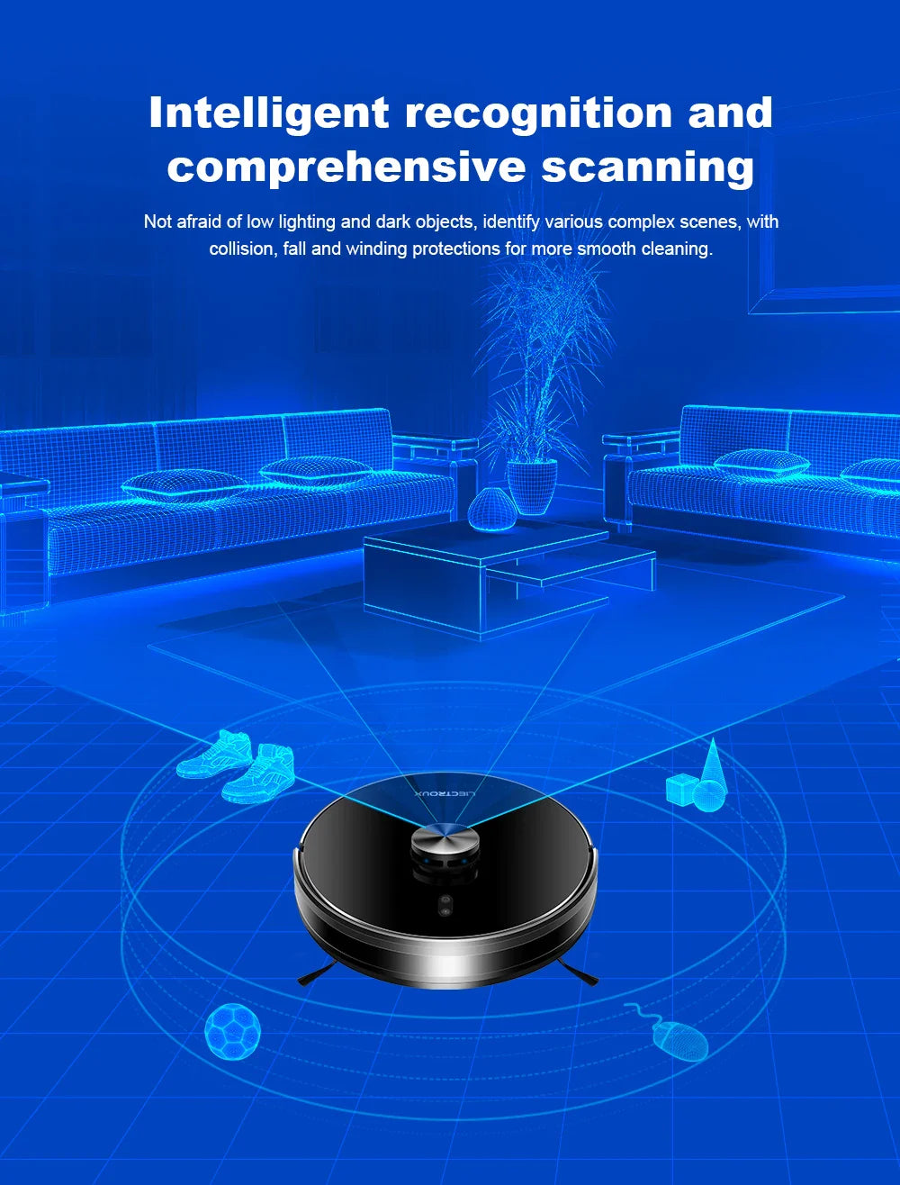 Liectroux / LILIN X6 LDS Robot Vacuum Cleaner,Laser Lidar Navigation,Wet Dry Mopping,6500Pa Suction,Multi-Floor Map,Carpet Boost