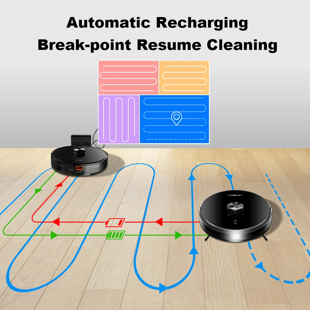 Liectroux / LILIN X6 LDS Robot Vacuum Cleaner,Laser Lidar Navigation,Wet Dry Mopping,6500Pa Suction,Multi-Floor Map,Carpet Boost