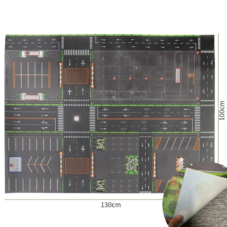 Thin Plastic Traffic Road Carpet for Kids Playmat Children Rug Simulated Parking Map Toy Baby Play Mat Little Boy Girl Mats Toys