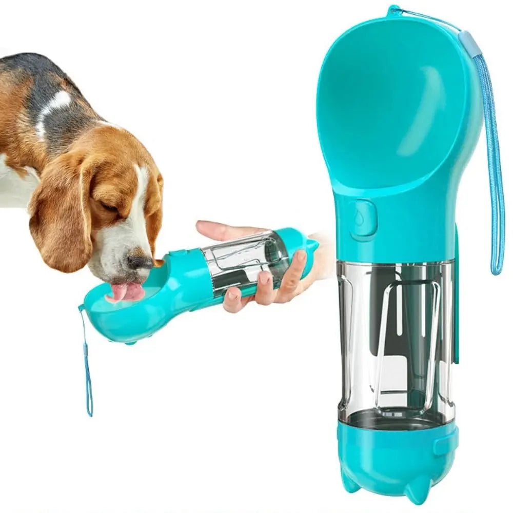 300/500ml Pet Water Food Dispenser 3 in 1 Leak Proof Pet Dog Water Bottle with Trash Bag Box and Shovel Dog Food Feeder Puppy