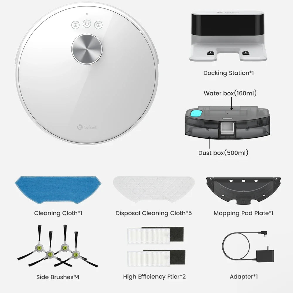 Lefant M1 Robot Vacuum Cleaner with mopping 4000Pa Suction, Lidar Navigation,WiFi/App/Alexa, Ideal for Pet Hair,Carpet