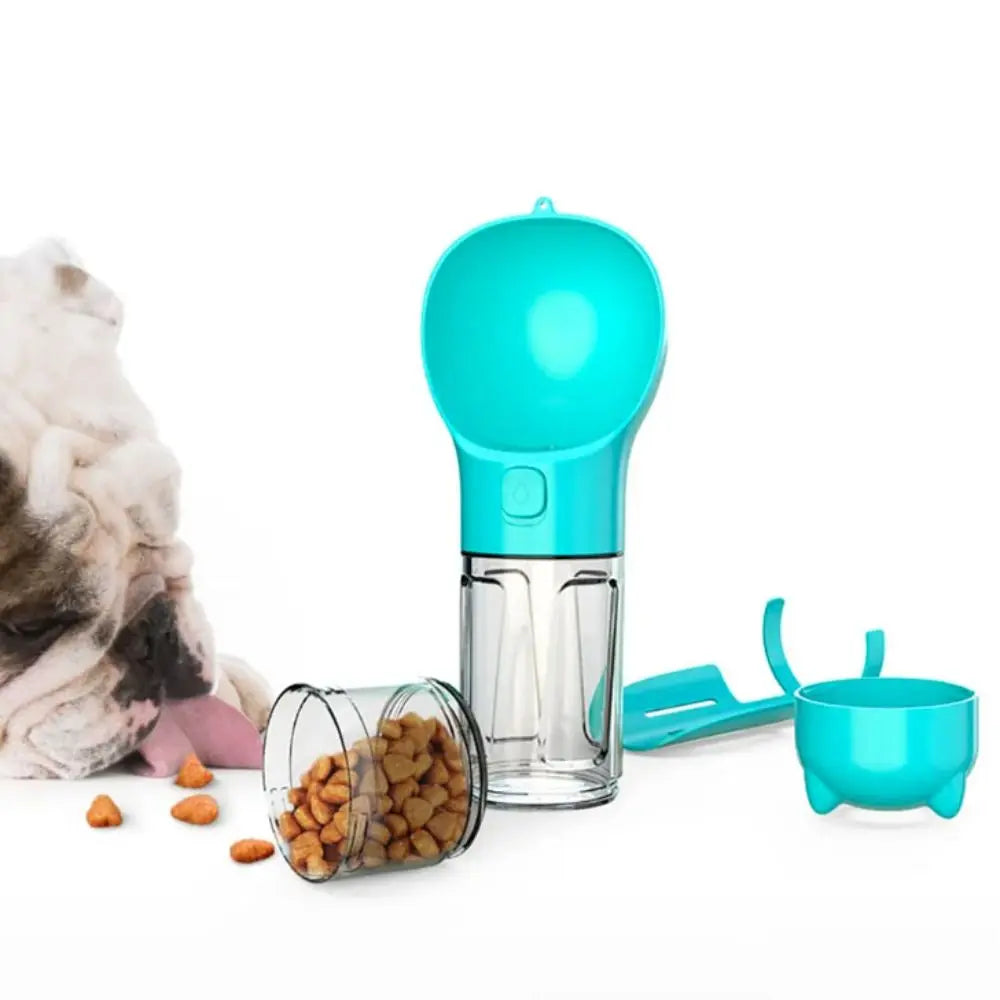 300/500ml Pet Water Food Dispenser with Trash Bag Box and Shovel 3 in 1 Pet Dog Water Bottle Leak Proof Dog Food Feeder Outdoor
