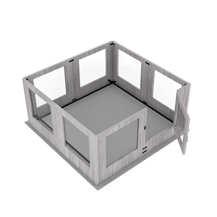 Tempered Glass Dog Puppies Playpen, Indoor Pet Whelping Pen Box Cage, Exercise Fence, with Waterproof Fertility Pad, 8 Panels