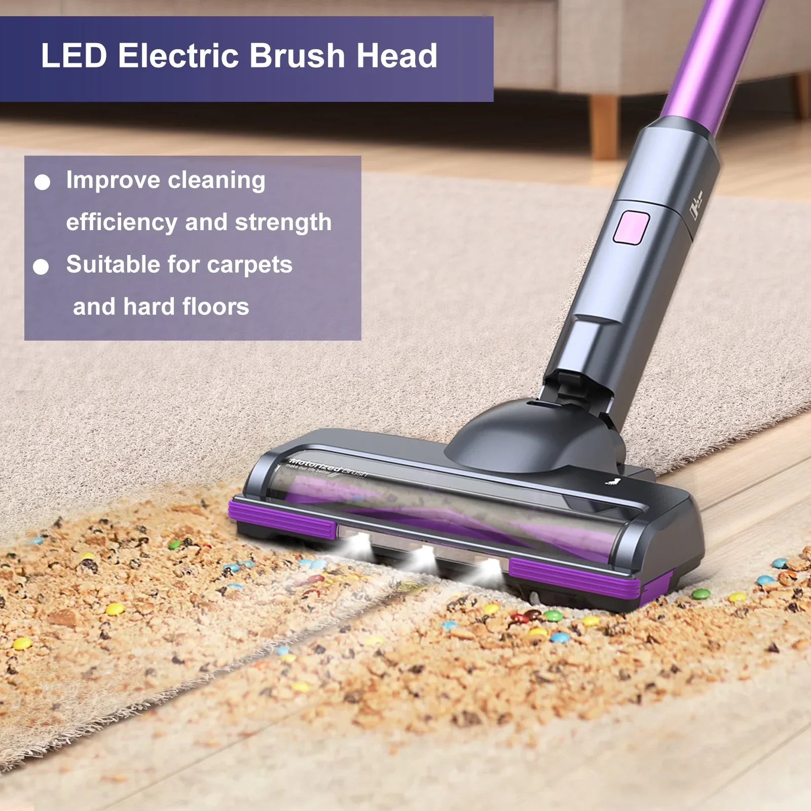 Lubluelu 202 Cordless Stick Vacuum Cleaner, Lightweight, 6-in-1, 25KPa Powerful No Cord, for Carpet, Floor, Pet Hair
