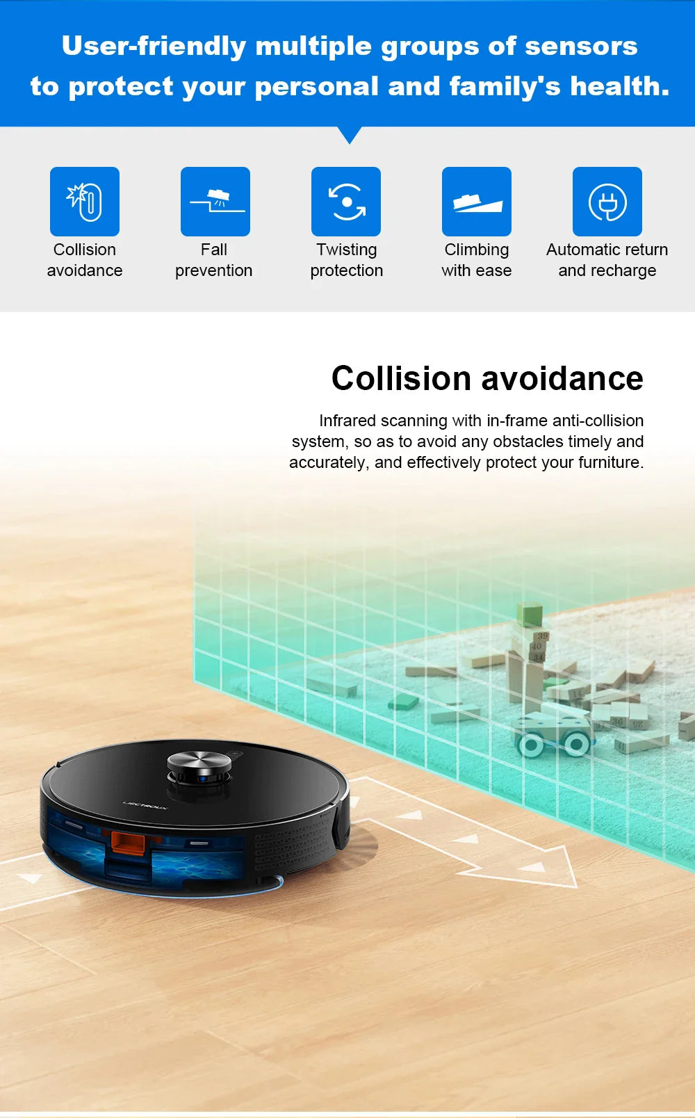 Liectroux / LILIN X6 LDS Robot Vacuum Cleaner,Laser Lidar Navigation,Wet Dry Mopping,6500Pa Suction,Multi-Floor Map,Carpet Boost