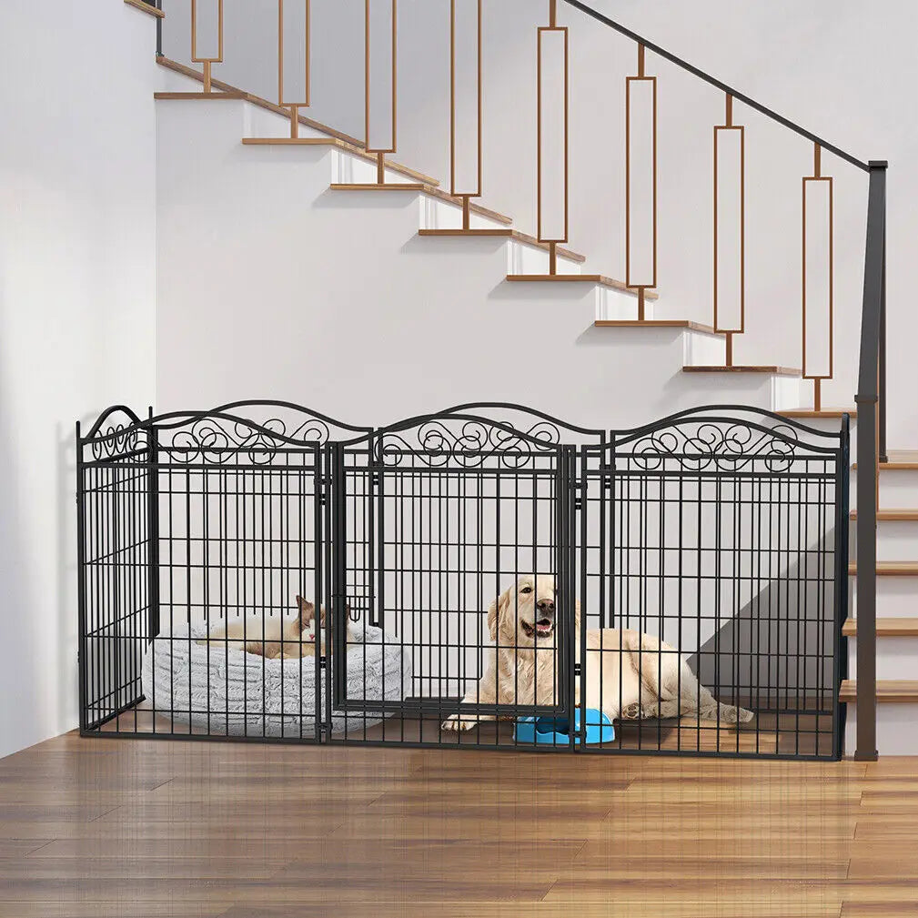 Heavy Duty Metal Dog Playpen, Foldable, 8 Panels, Pet, Animal, Kennel Pen, Fence with Gate for Indoor and Outdoor