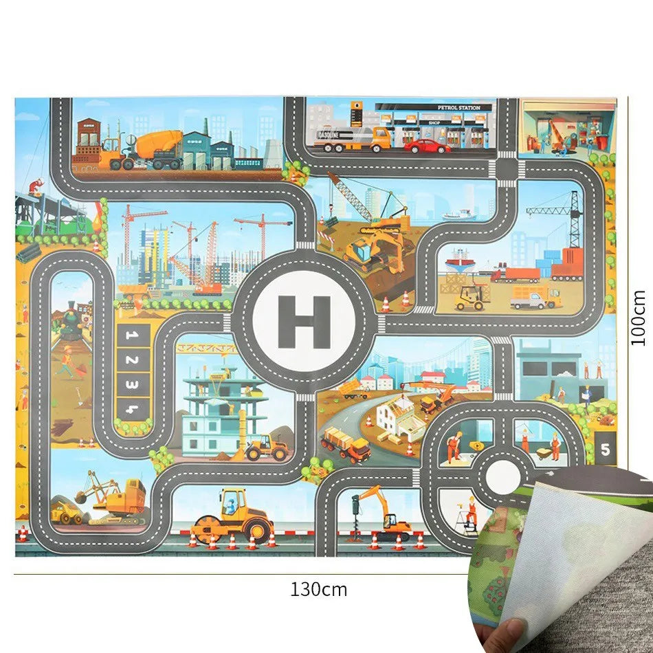 Thin Plastic Traffic Road Carpet for Kids Playmat Children Rug Simulated Parking Map Toy Baby Play Mat Little Boy Girl Mats Toys