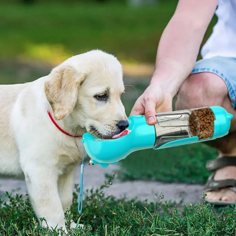 300/500ml Pet Water Food Dispenser with Trash Bag Box and Shovel 3 in 1 Pet Dog Water Bottle Leak Proof Dog Food Feeder Cat