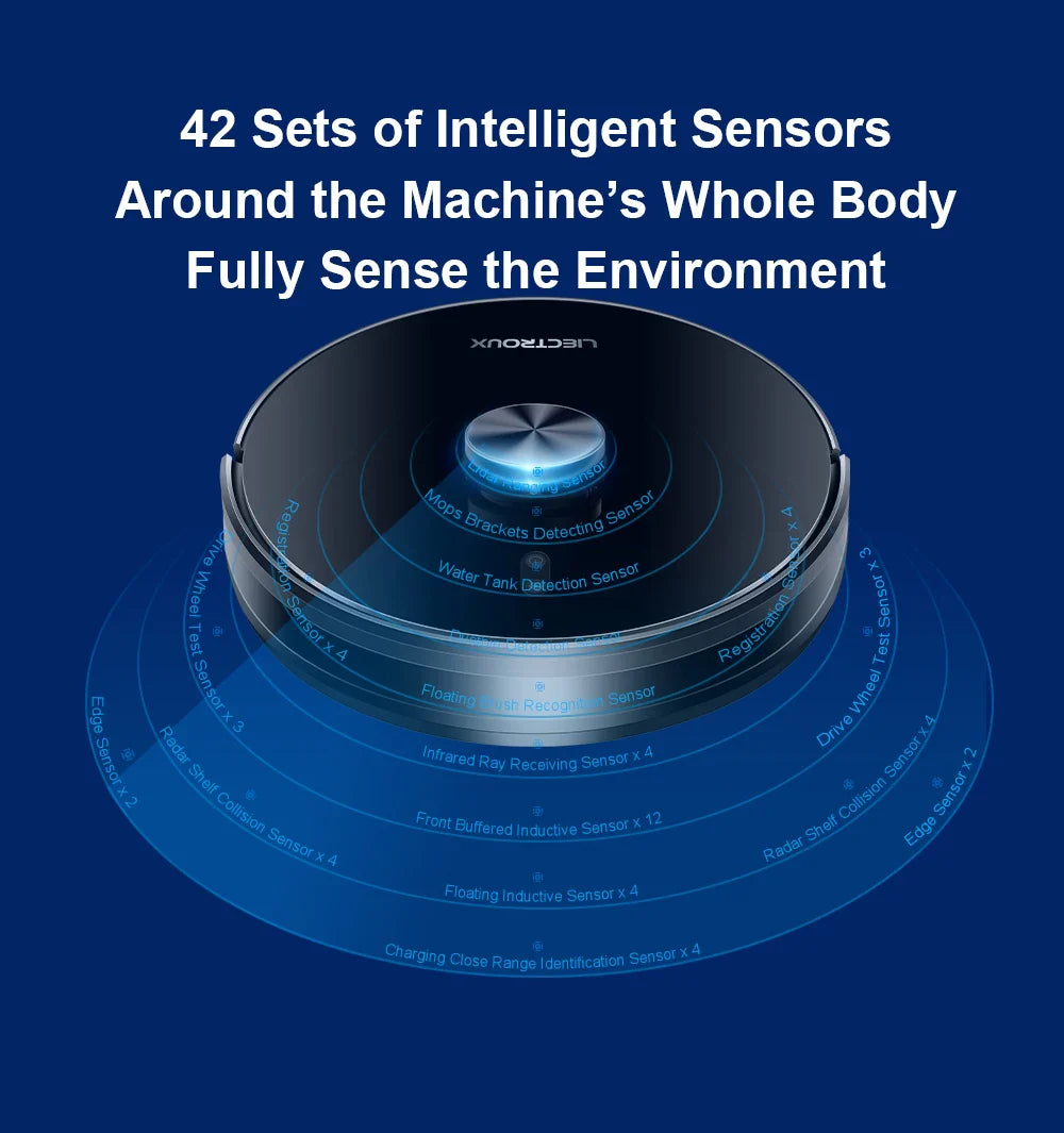 Liectroux / LILIN X6 LDS Robot Vacuum Cleaner,Laser Lidar Navigation,Wet Dry Mopping,6500Pa Suction,Multi-Floor Map,Carpet Boost