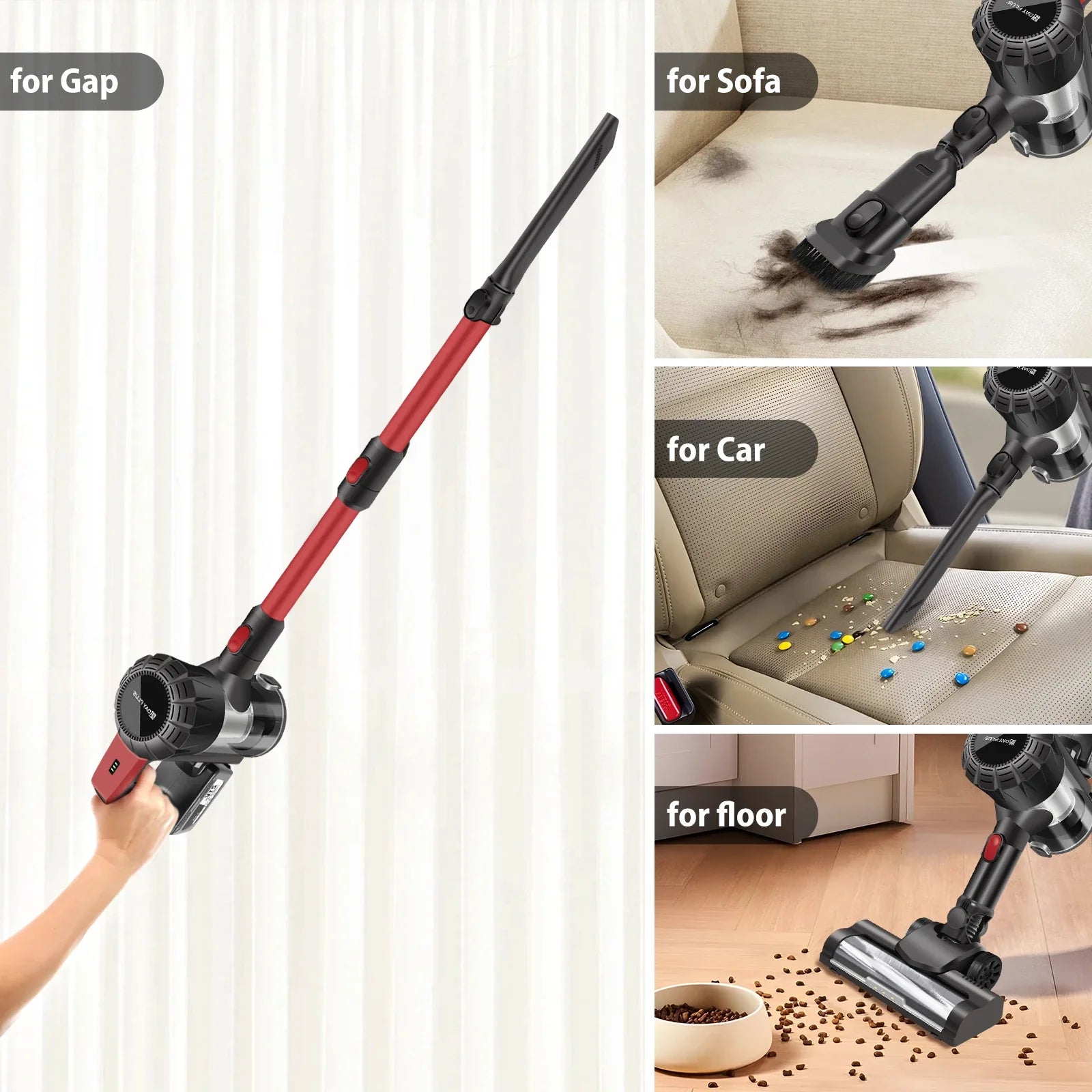 DayPlus Cordless Vacuum Cleaner,3800W 6 in 1,Lightweight Handheld Stick Vacuum,2 Speed 30KPa,for Home Floor Carpet Car Pet Hair | Shop Brit | UK Pet Shop | 