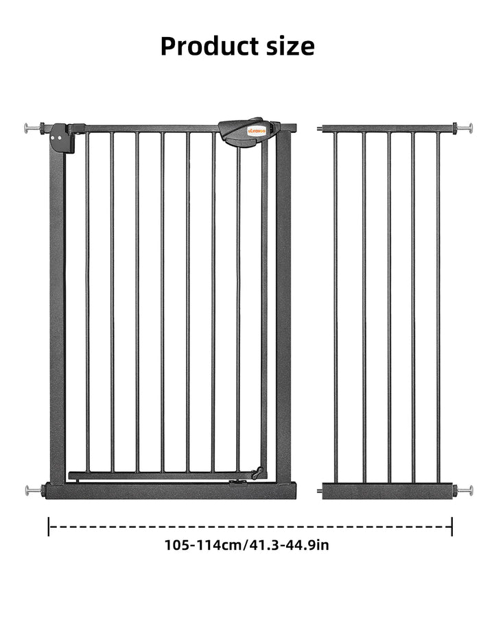 UBRAVOO Baby Gate for Doors and Stairs, Height 100 cm, Safety Pet Gate,  Automatic Closure, Triple Locking