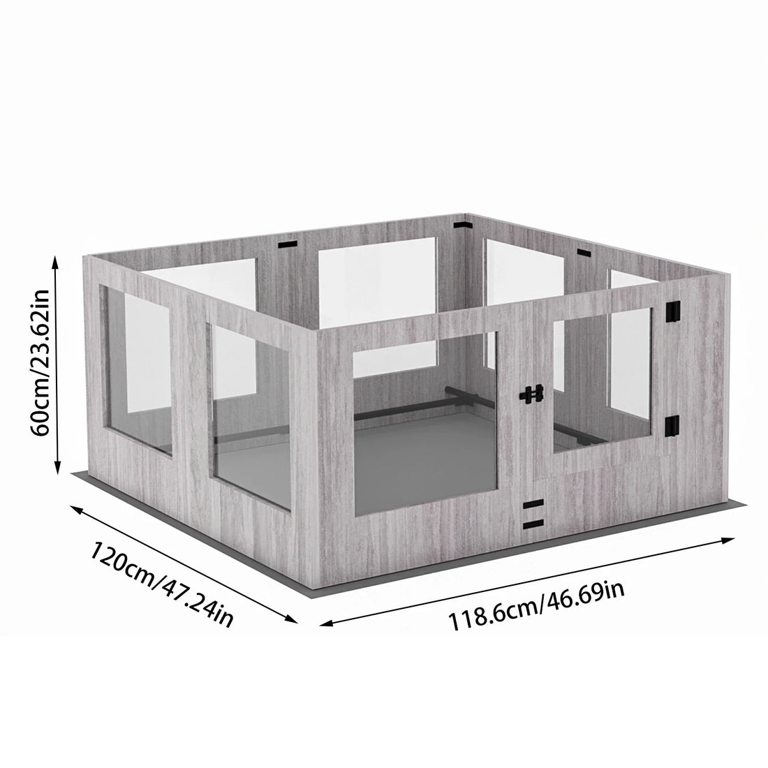 Tempered Glass Dog Puppies Playpen, Indoor Pet Whelping Pen Box Cage, Exercise Fence, with Waterproof Fertility Pad, 8 Panels