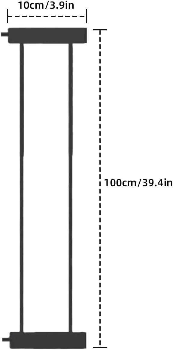 UBRAVOO Baby Gate for Doors and Stairs, Height 100 cm, Safety Pet Gate,  Automatic Closure, Triple Locking