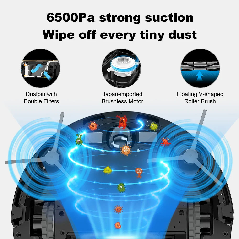 Liectroux / LILIN X6 LDS Robot Vacuum Cleaner,Laser Lidar Navigation,Wet Dry Mopping,6500Pa Suction,Multi-Floor Map,Carpet Boost