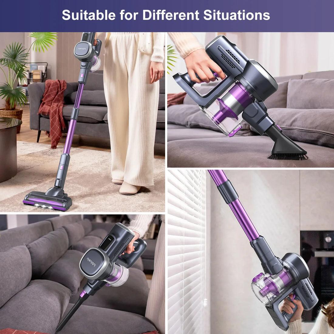 Lubluelu 202 Cordless Stick Vacuum Cleaner, Lightweight, 6-in-1, 25KPa Powerful No Cord, for Carpet, Floor, Pet Hair