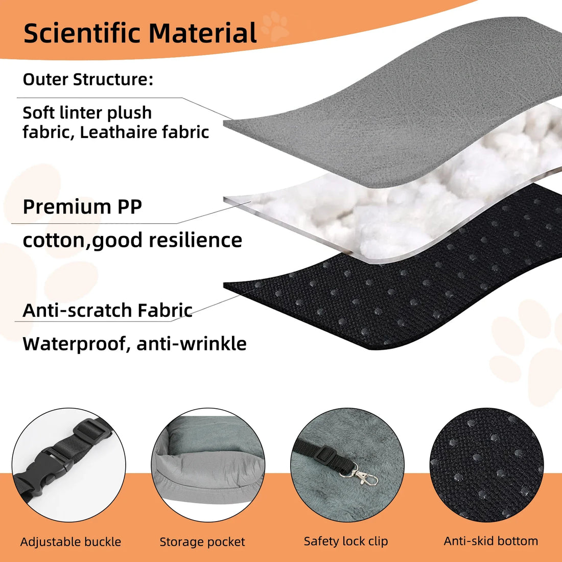 Dog Car Seat with Safety Belt Pet Animal Booster Nest Cushion Washable Dogs Cats Sofa Bedding Travel Mattress