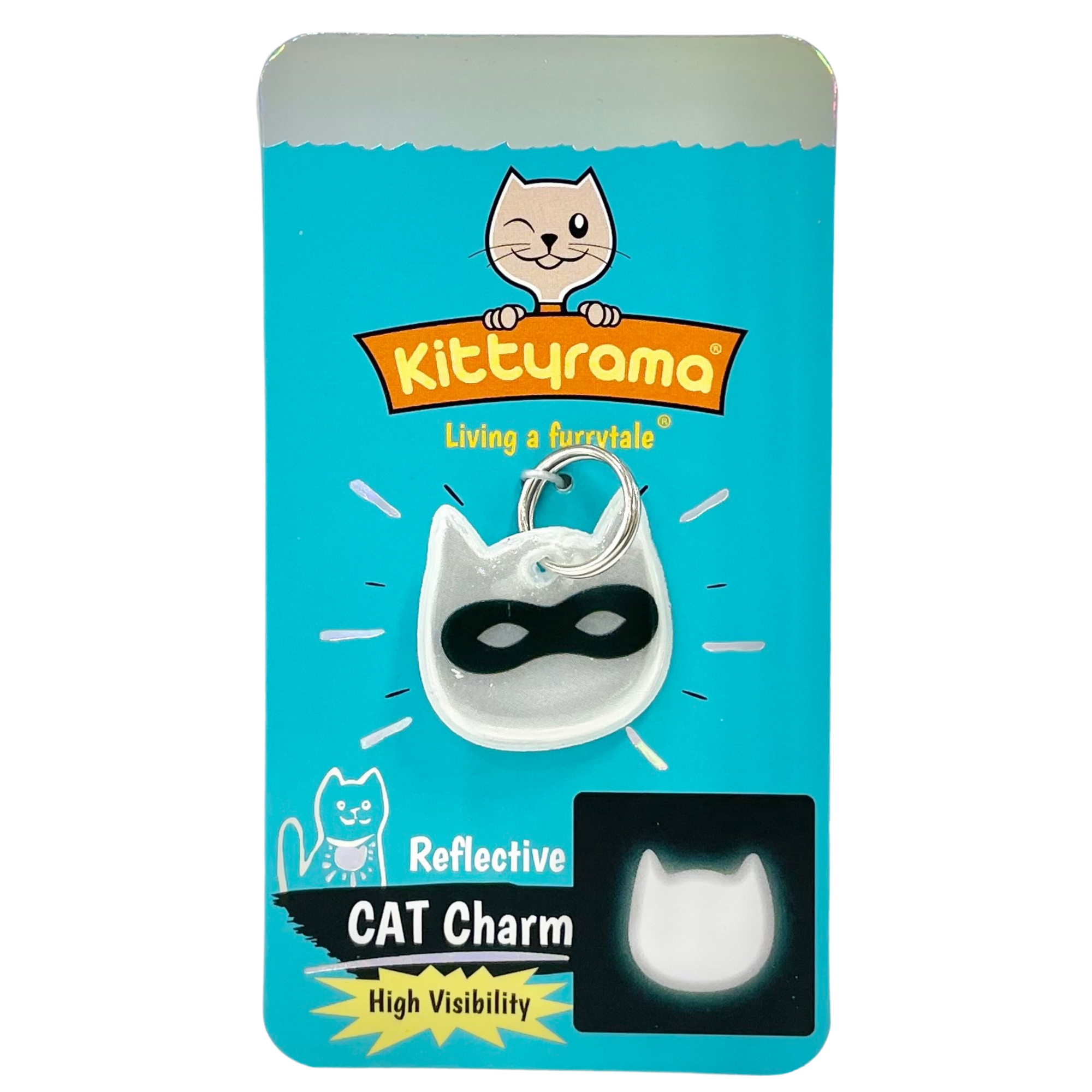 KITTYRAMA SILVER NINJA CAT CHARM – Reflective, Safe, High Visibility | Shop Brit | UK Pet Shop | Cat Supplies
