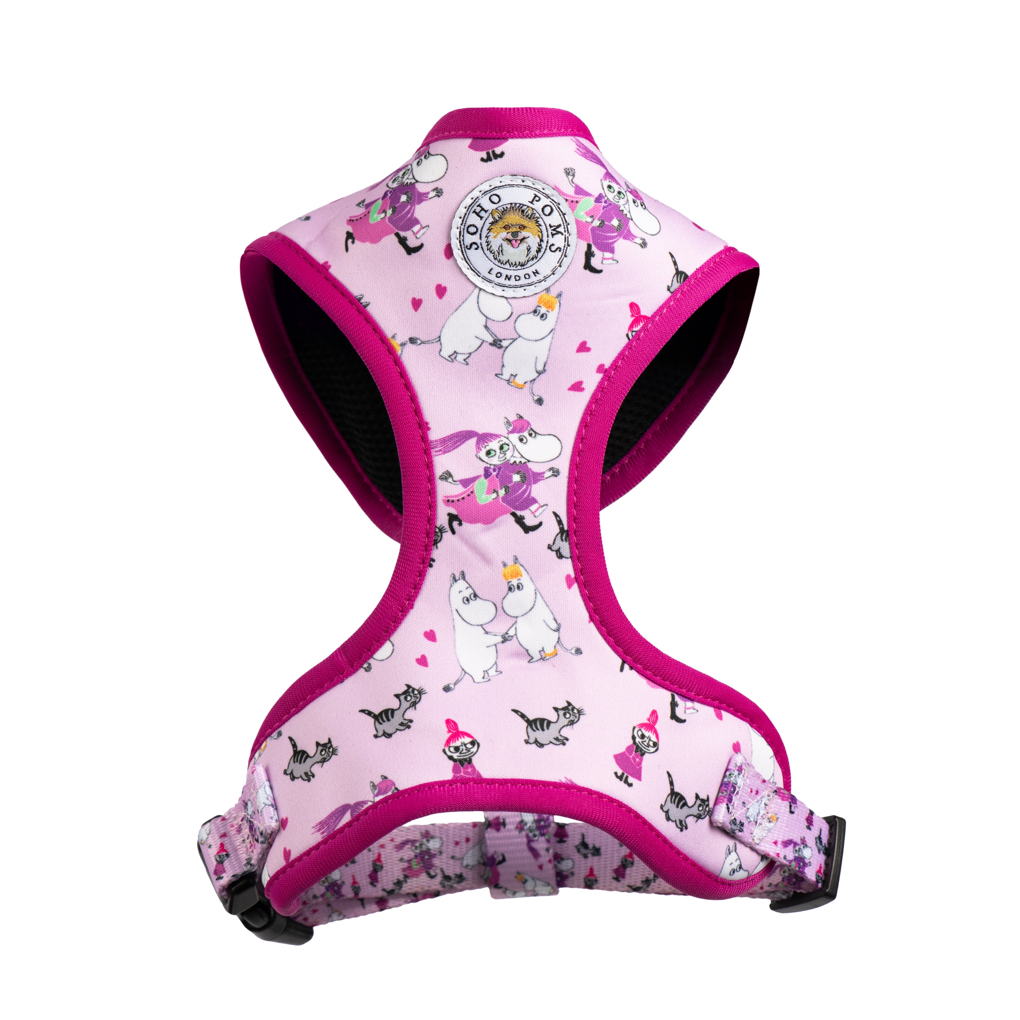 Moomins Pink Champagne Dogs Padded Harness by Soho Poms | Shop Brit | UK Pet Shop | Dog Harnesses