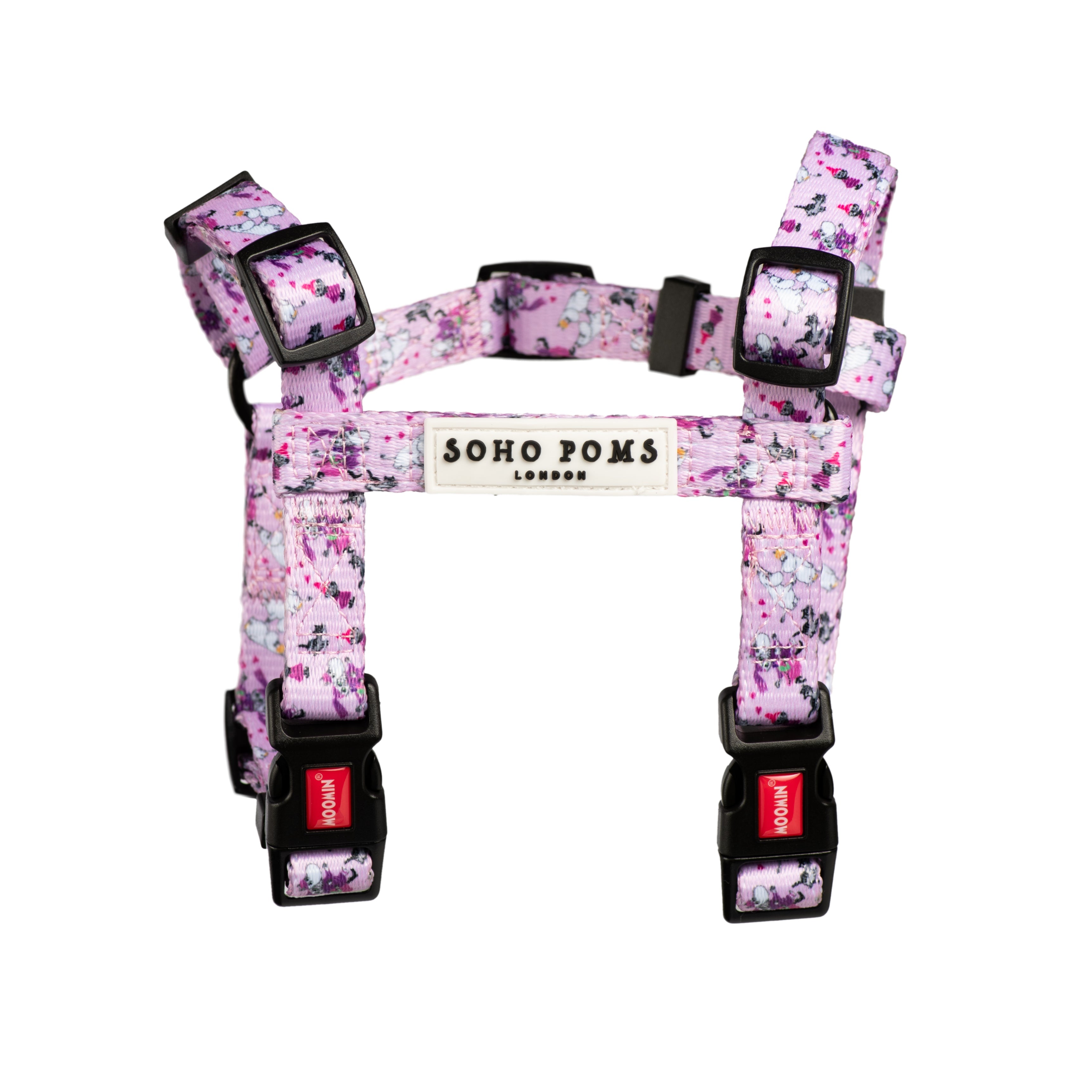 Moomins Pink Champagne Dogs H-Harness by Soho Poms | Shop Brit | UK Pet Shop | Dog Harnesses