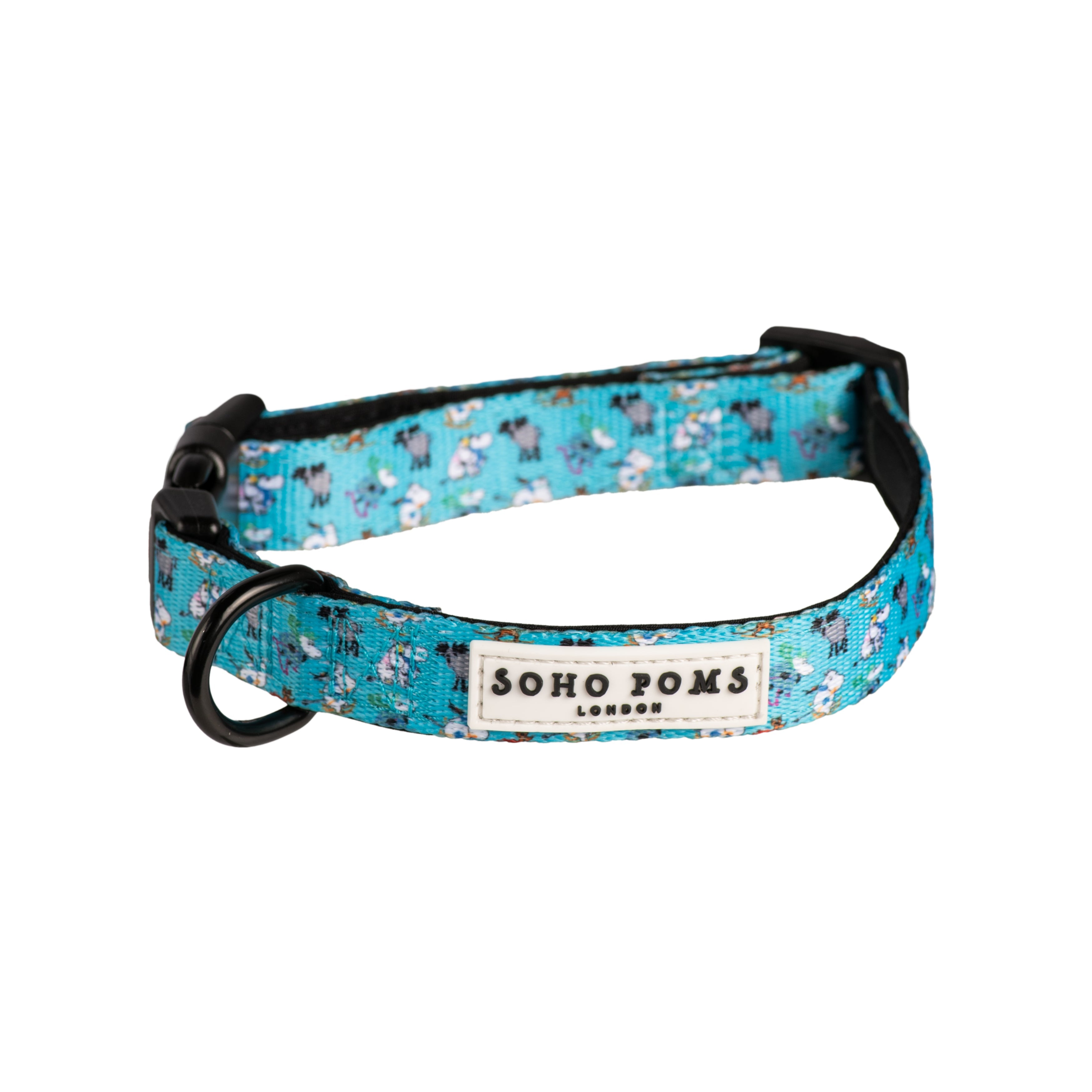 Moomins Blue Holiday Dogs Padded Collar by Soho Poms | Shop Brit | UK Pet Shop | Dog Collars