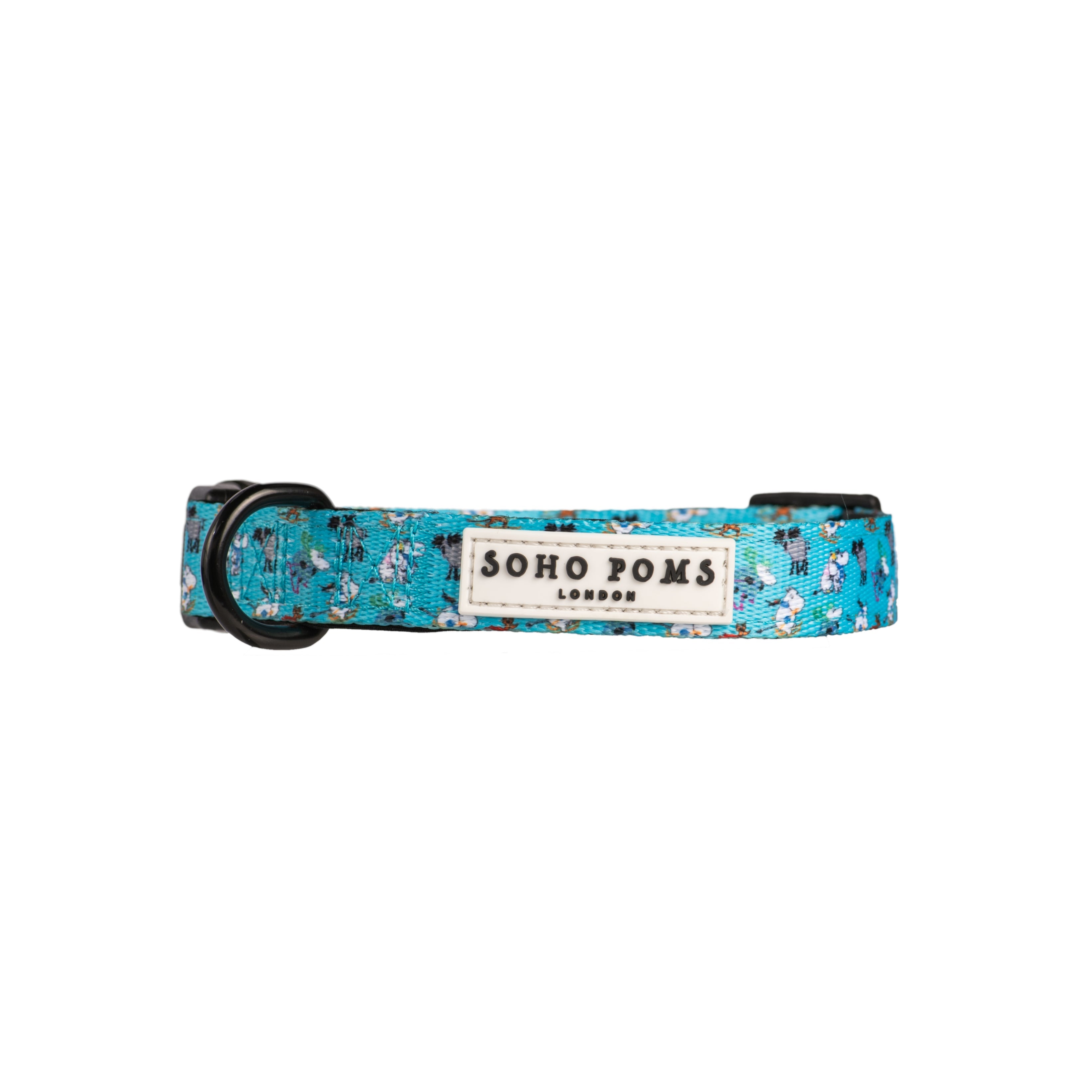 Moomins Blue Holiday Dogs Padded Collar by Soho Poms | Shop Brit | UK Pet Shop | Dog Collars