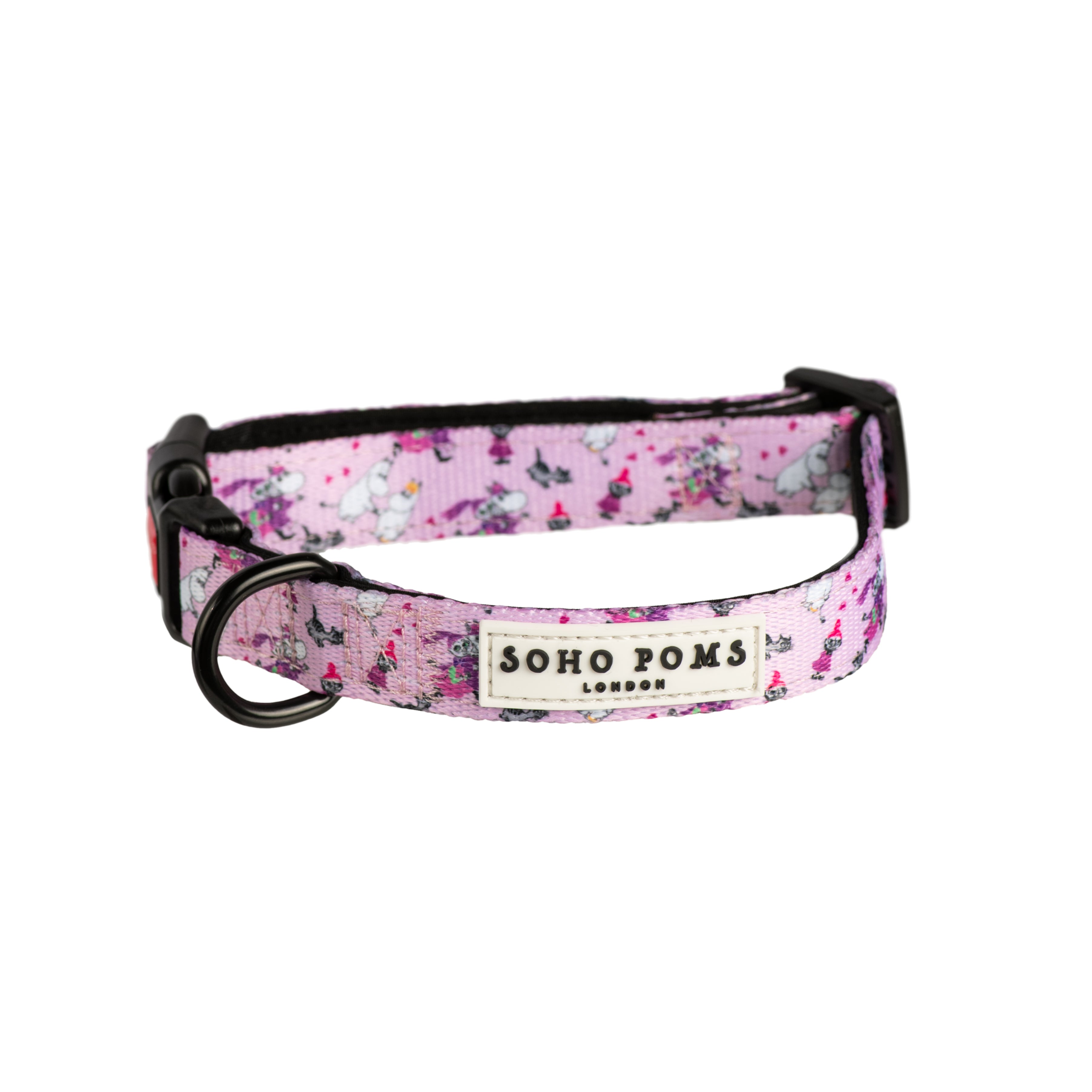 Moomins Pink Champagne Dogs Padded Collar by Soho Poms | Shop Brit | UK Pet Shop | Dog Collars