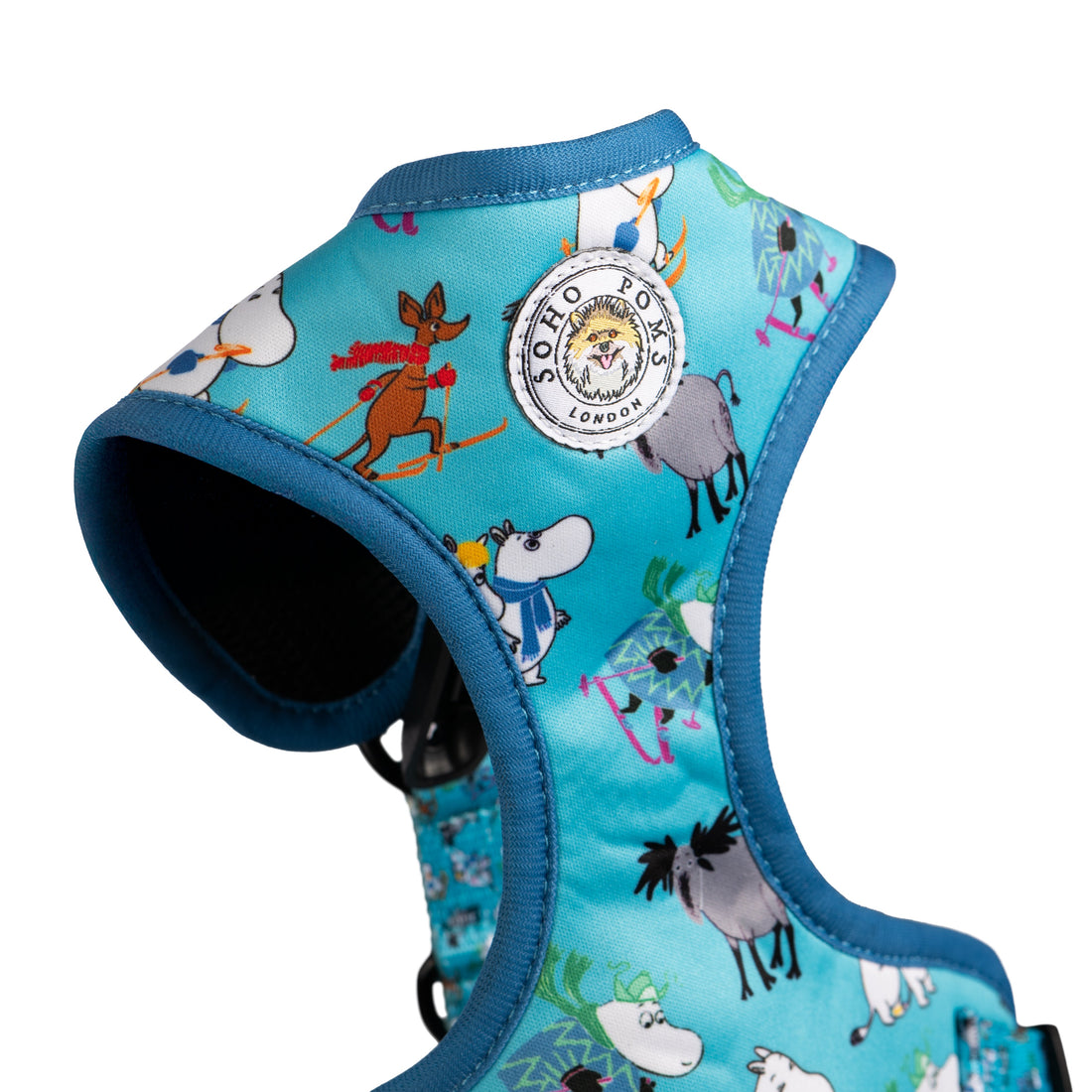 Moomins Blue Holiday Dogs Padded Harness by Soho Poms | Shop Brit | UK Pet Shop | Dog Harnesses