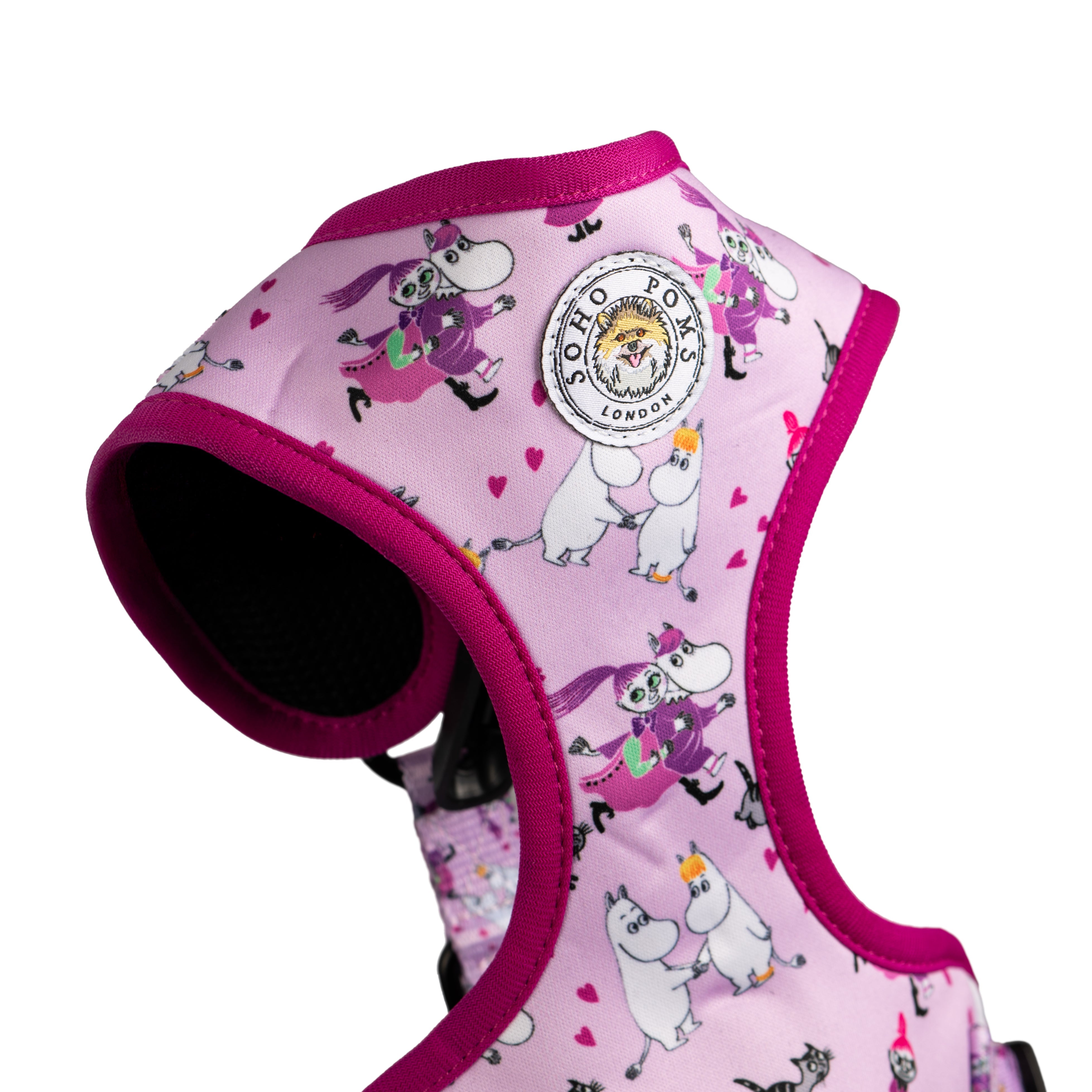 Moomins Pink Champagne Dogs Padded Harness by Soho Poms | Shop Brit | UK Pet Shop | Dog Harnesses