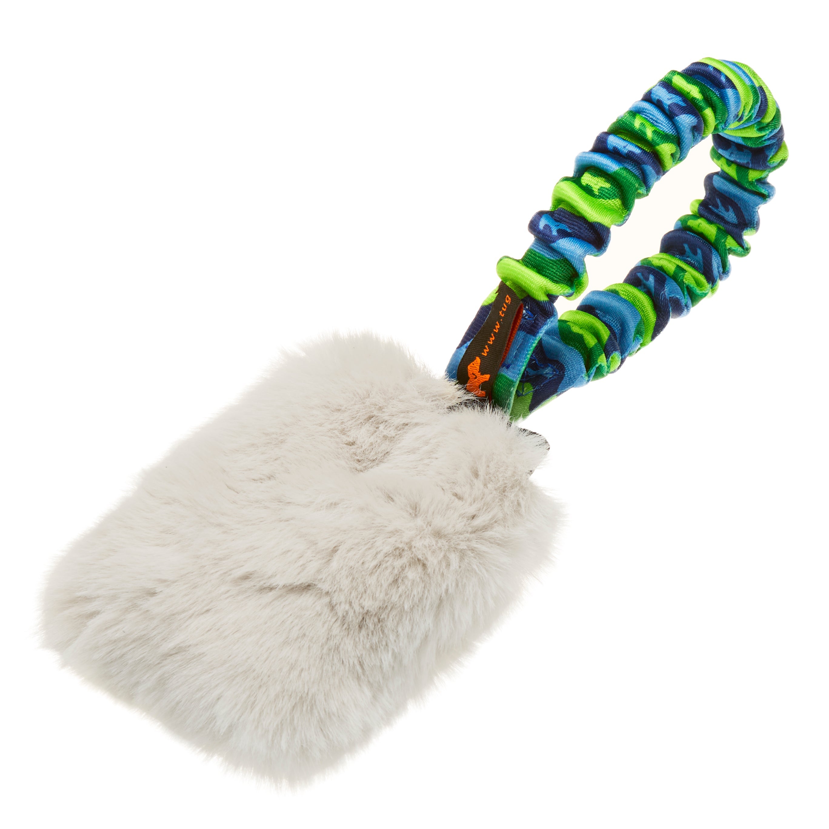 Faux Fur Pocket Bungee Squeaker | Shop Brit | UK Pet Shop | Bungee Tug Toy