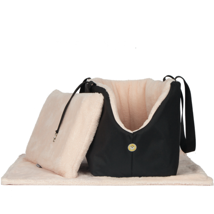 Soho Poms Black & Pink Luxury Rainy Bear Dog Carrier | Shop Brit | UK Pet Shop | Dog Carrier