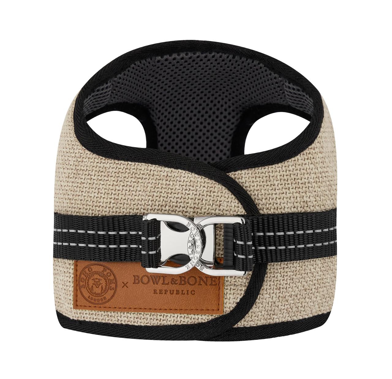 Soho Poms x Bowl & Bone Republic Mayfair Harness - Cream | Shop Brit | UK Pet Shop | Dog Harnesses